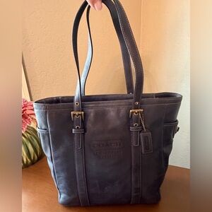 Coach Vintage Navy Leather Tote-2005